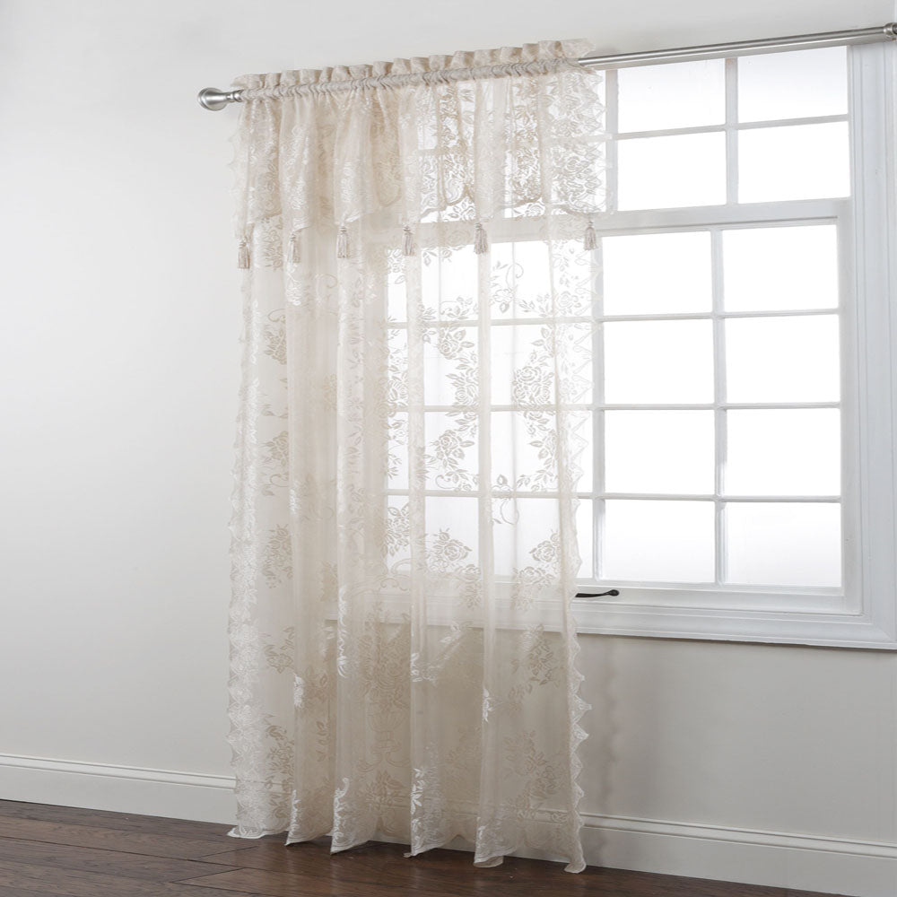 Carly Lace Panel with attached Valance