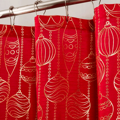 Christmas Ornaments Fabric Shower Curtain