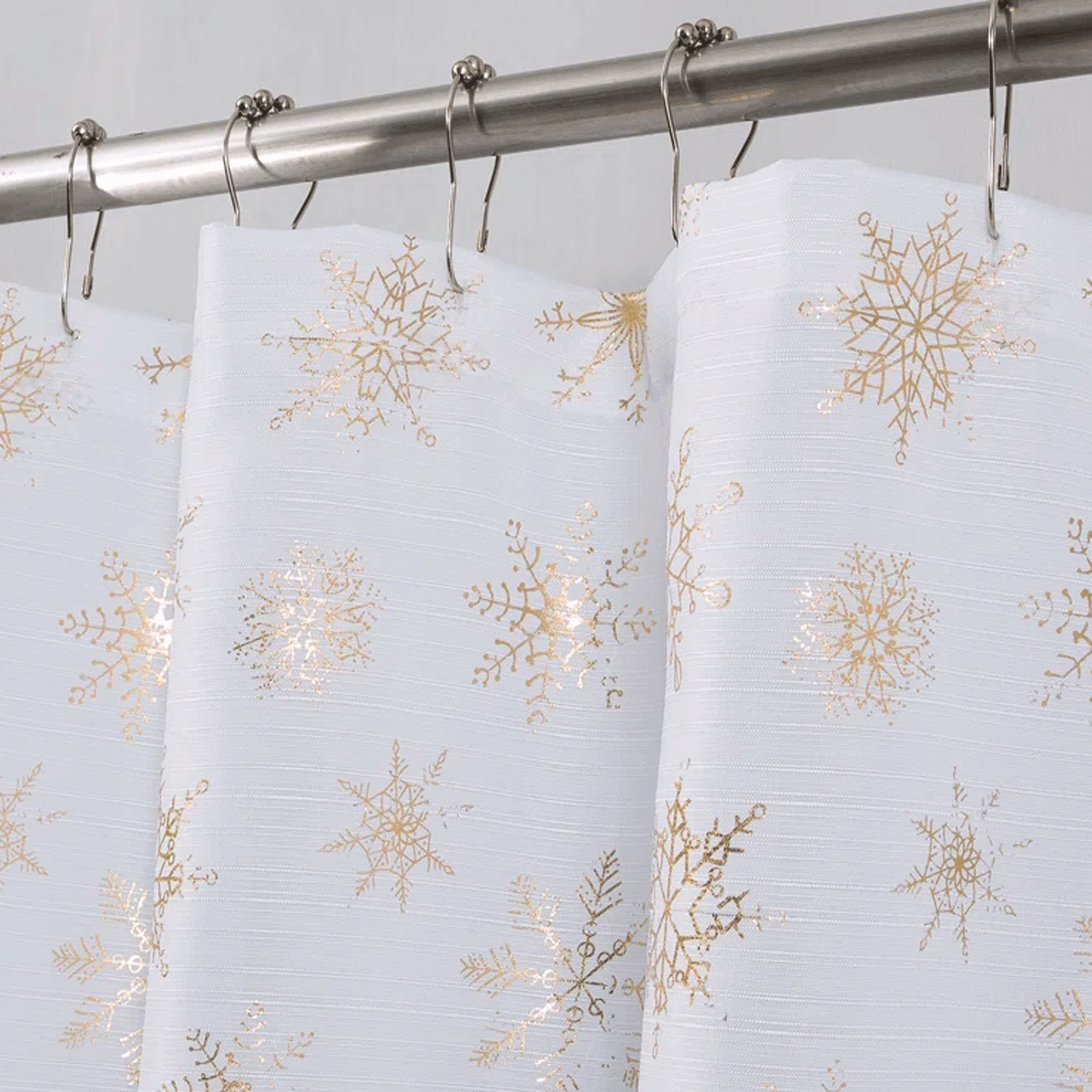 Christmas Snowflake Fabric Shower Curtain