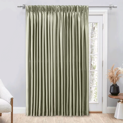 Grasscloth Lined 2/way Pinch Pleat w/Back Tabs Patio Panel