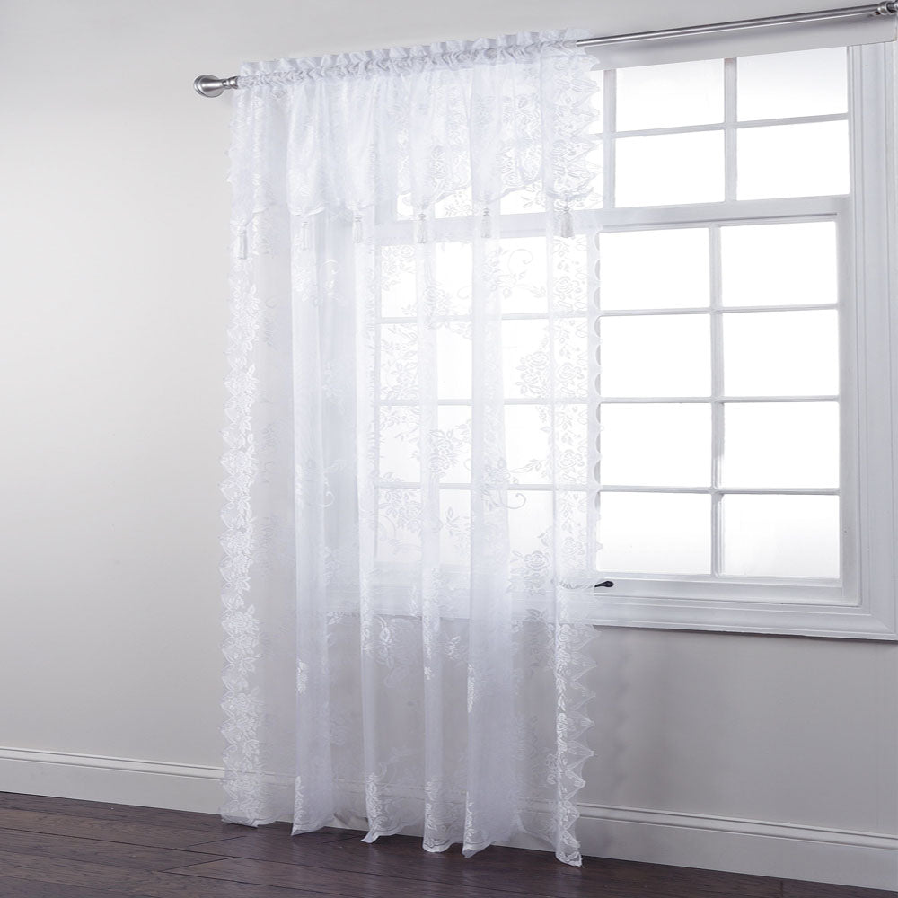 Carly Lace Panel with attached Valance