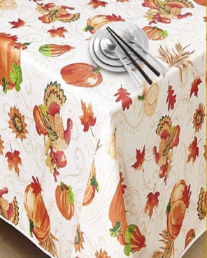 European Autumn and Turkey Fabric Tablecloth