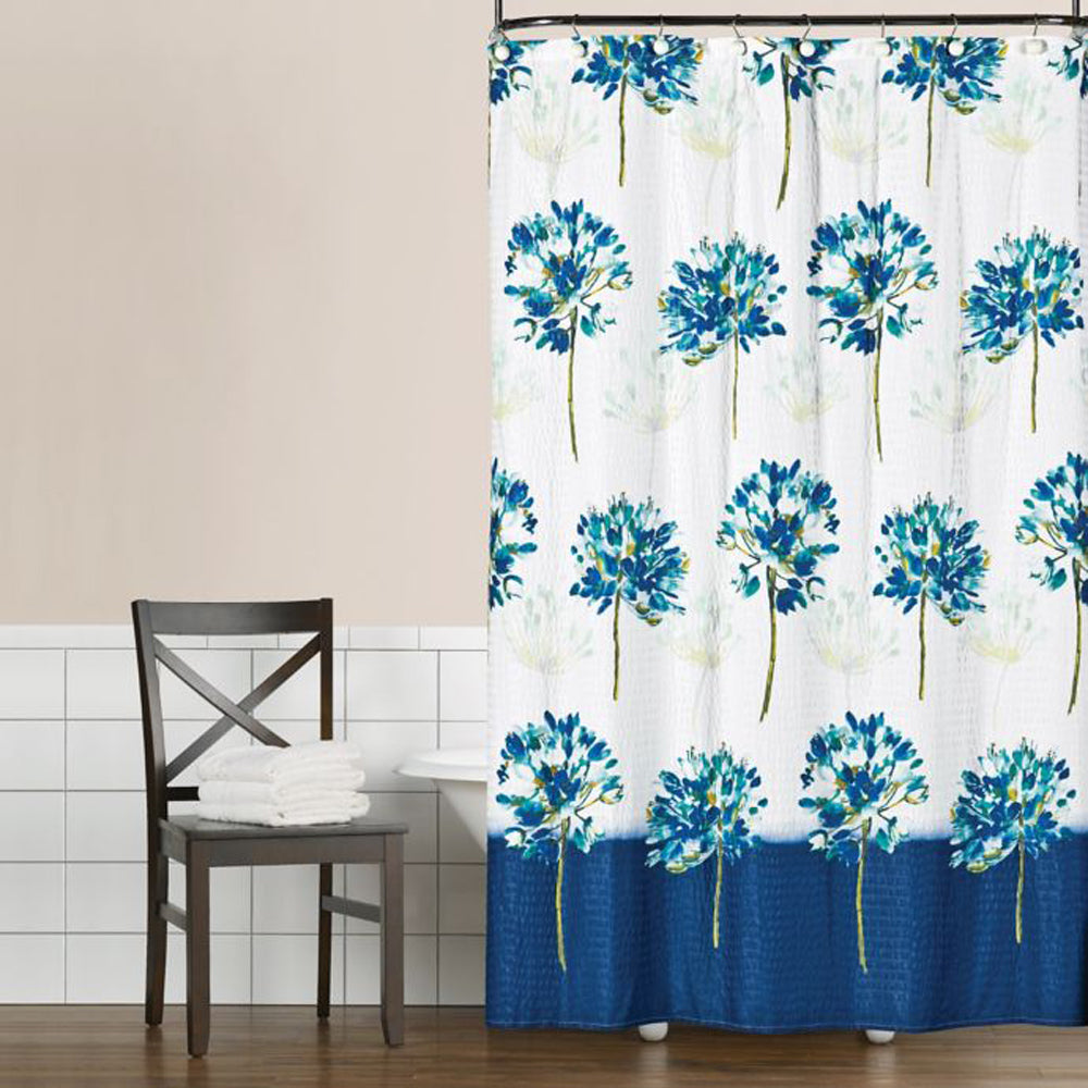 Blue Medley Fabric Shower Curtain