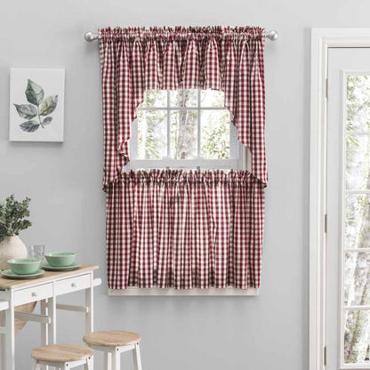 Checkmate Kitchen Tier Curtains, Swags and Valance