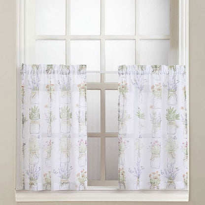 Eve's Garden Sheer Kitchen Tiers and Valance