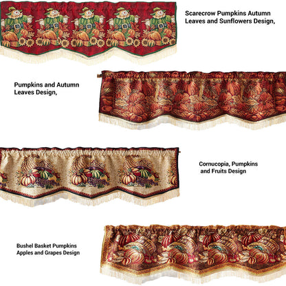 Fall Tapestry Scalloped Valances