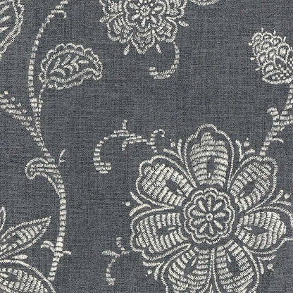 close up shot of charcoal Felicity Grommet Top Panel fabric