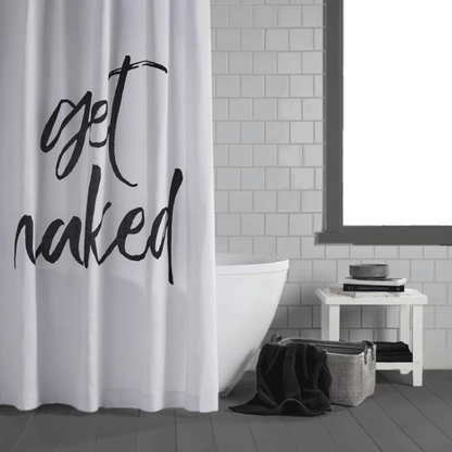 Get Naked Fabric Shower Curtain