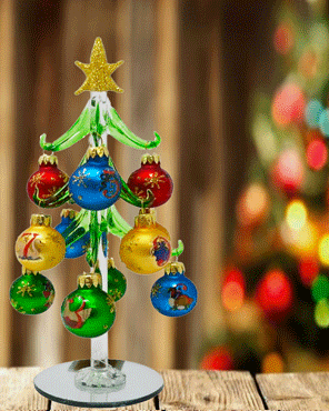 12 Days of Christmas 8" Glass Trees