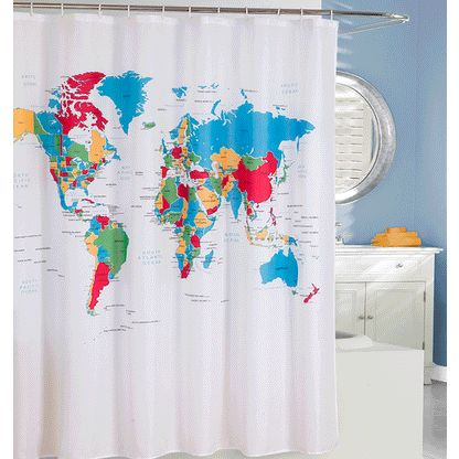 Global Fabric Shower Curtain