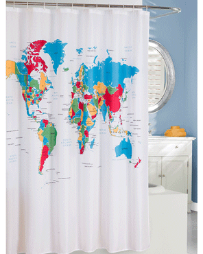 Global Fabric Shower Curtain