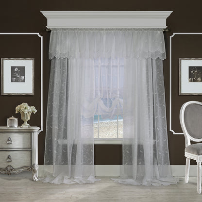 Hathaway Sheer Embroidered Panel and Valance