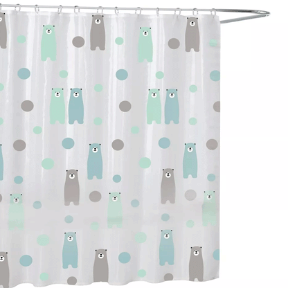 Happy Bear PEVA Shower Curtain