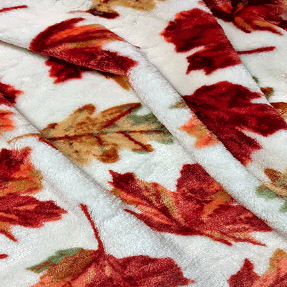 Super Cozy Autumn-Themed Plush Flannel Throw