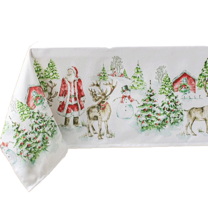Holiday Traditions Fabric Tablecloth