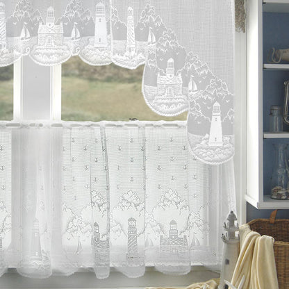 Lighthouse Kitchen Tier, Swags and Valance