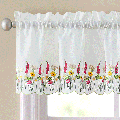 Meadow Embroidered Tier Pair, Swag Pair & Insert Valance