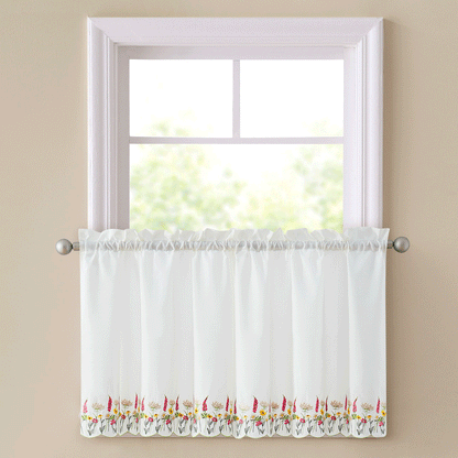 Meadow Embroidered Tier Pair, Swag Pair & Insert Valance