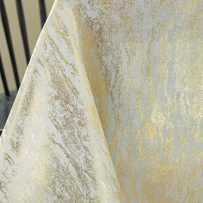 Metals Metallic Foil Printed Fabric Tablecloth