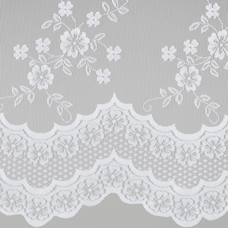 Mona Lisa Jacquard Scalloped Lace Pair of Tiers, Valance and Swag