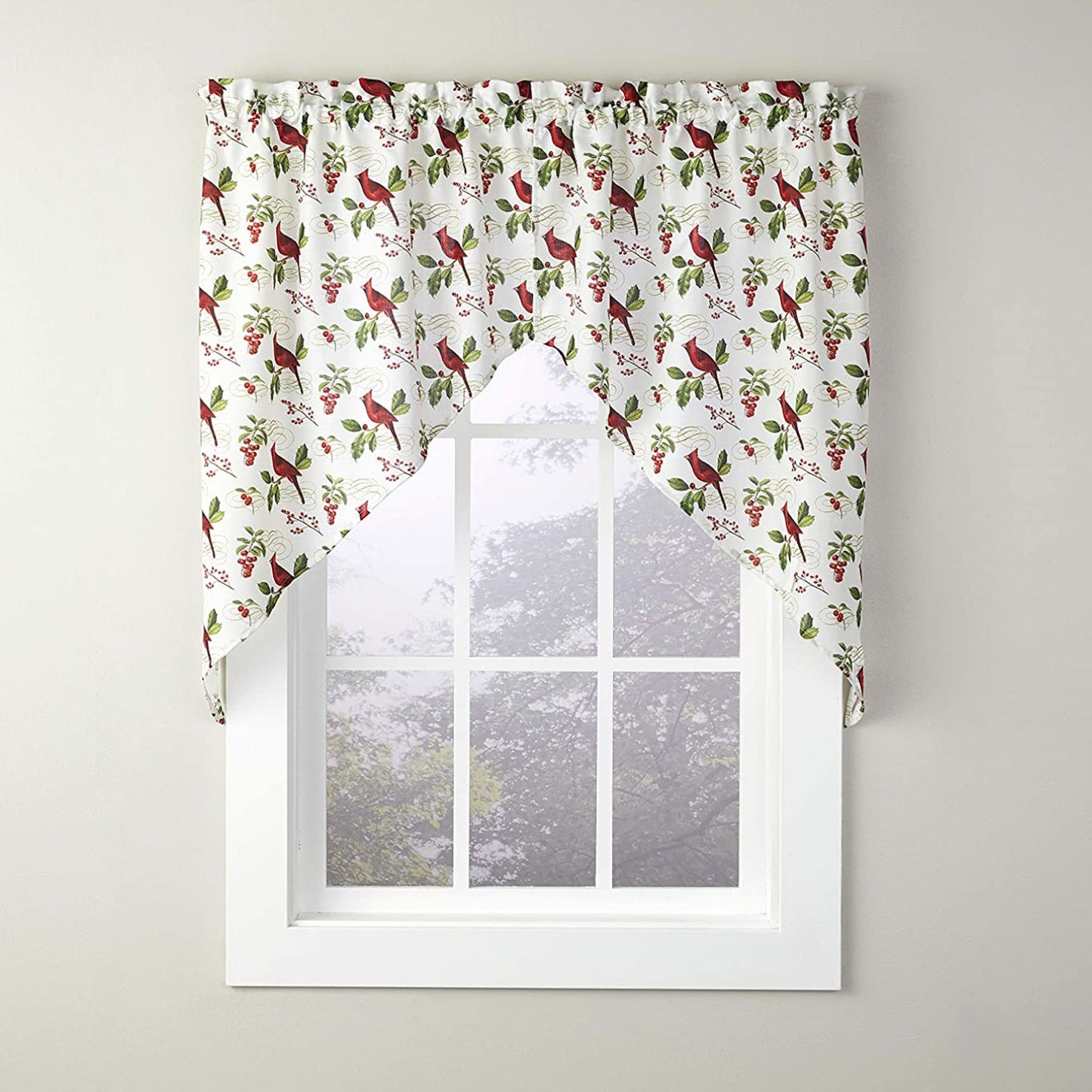 Cardinals & Berries Kitchen Tiers, Valance and Swag