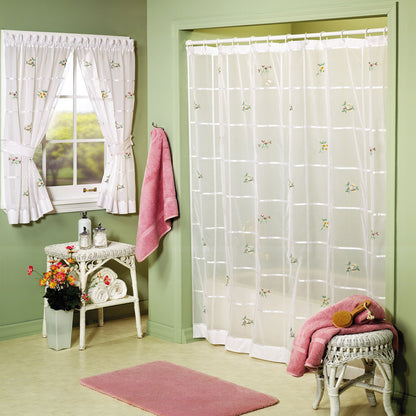 Vicki Embroidered Sheer Shower Curtain