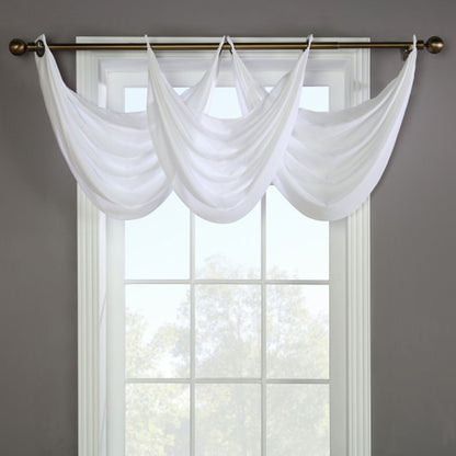 Rhapsody Lined Sheer Voile  Grommet Top Ascot Valance